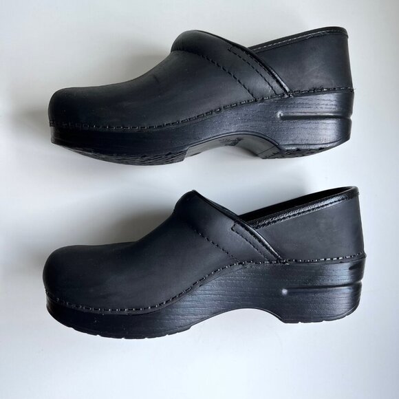 Dansko Professional Black Nubuck Leather Clogs | Size 37 Narrow - Picture 1 of 8